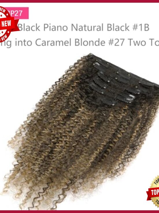 Curly Clip-In Hair Extensions 16 Inch Remy Human Hair 120g main image 6